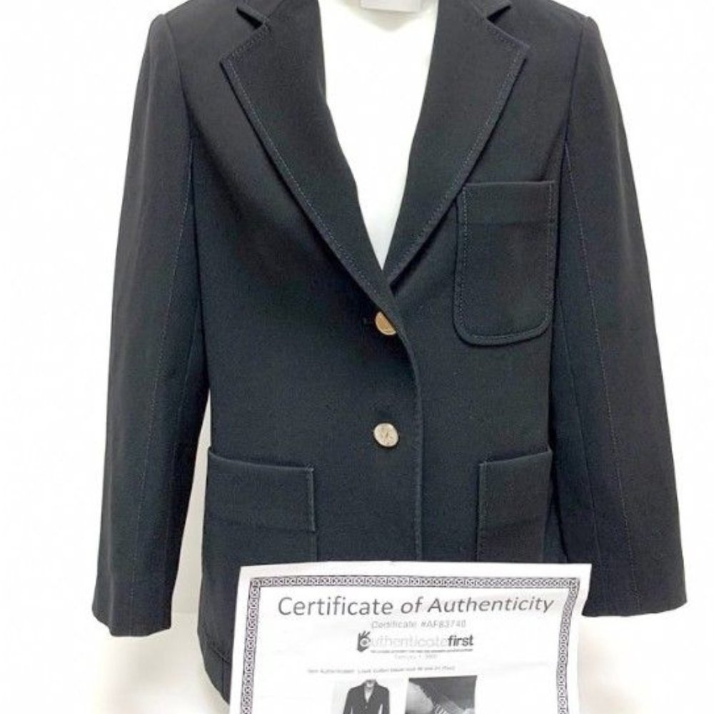 AUTH Size 6 Louis Vuitton Womens Black Blazer